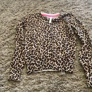 Cherokee girls leopard print cardigan size L 10/12 nwot